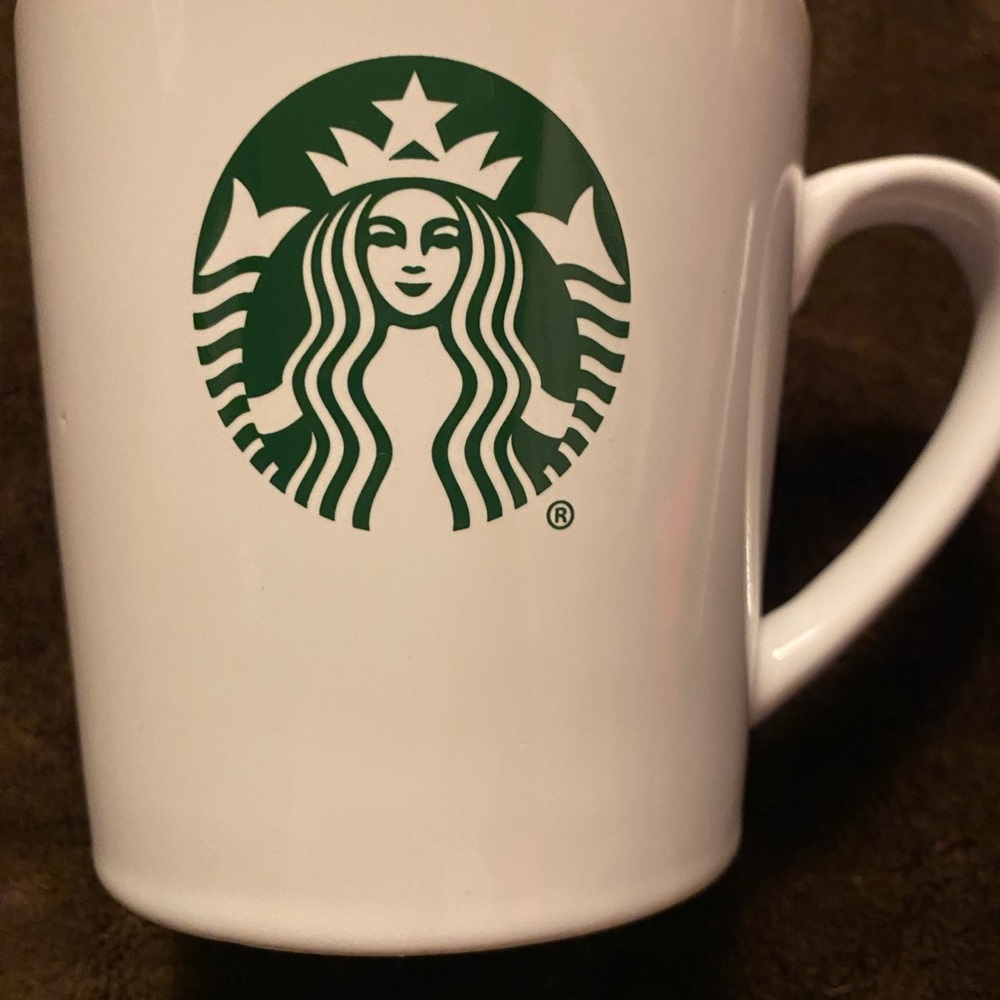 2017 Starbucks  White Mug Base with Black Text